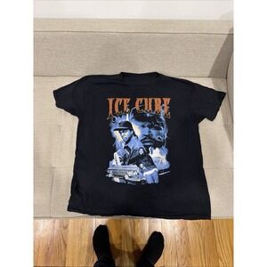 Ice Cube Graphic T-Shirt Black Hip Hop Rap Vintage Style Fade Size XL